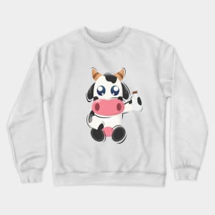 Adorable Cow with Milk Crewneck Sweatshirt